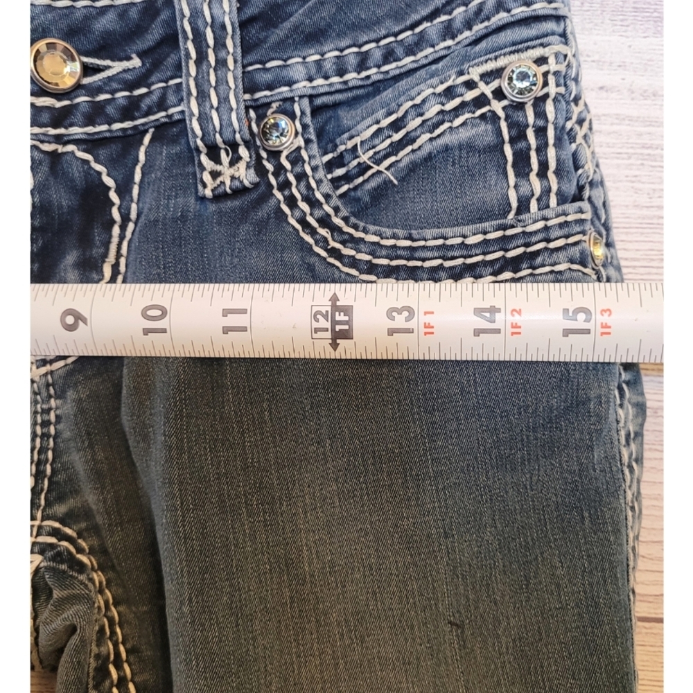 Rock Revival Women’s AIDA Skinny Jeans Low Rise Denim Rhinestone Dark Wash 26 - Picture 9 of 14